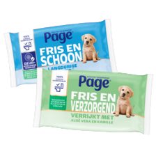 Page vochtig toiletpapier